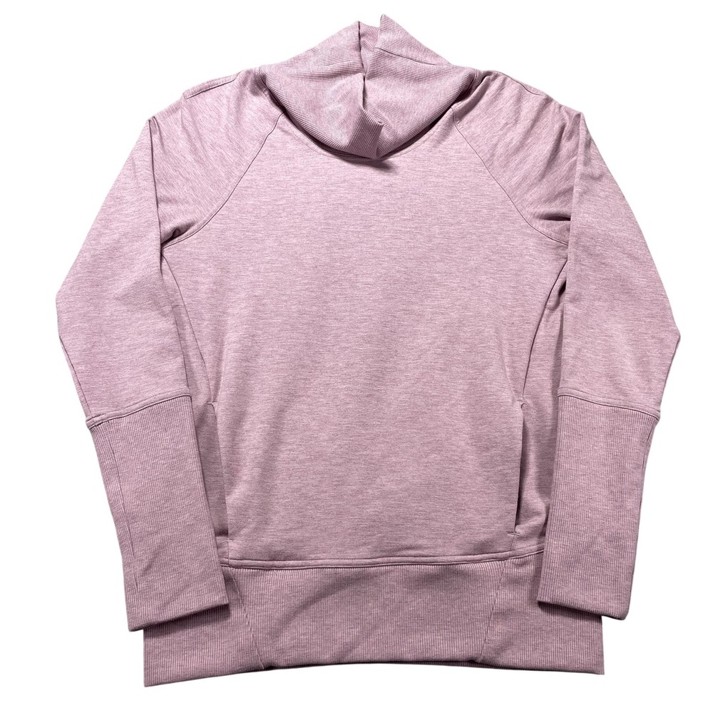 Lululemon Hoodie Womens 4 Pink Cowl Neck Raglan Fleece Pullover Sweatshirt